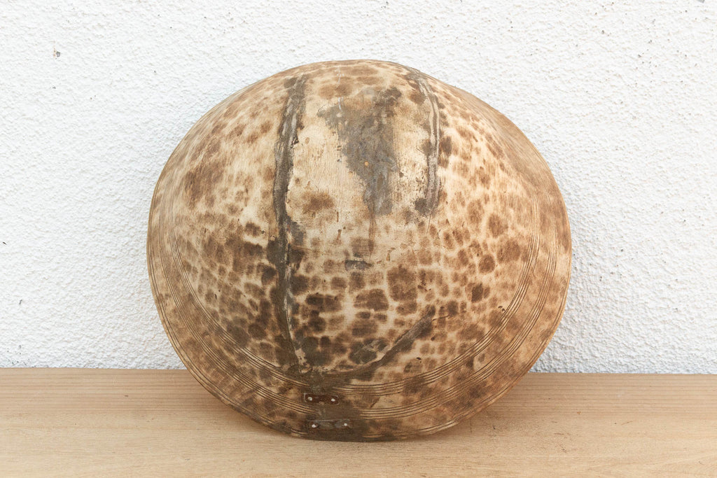 Metal Strapped African Dough Bowl