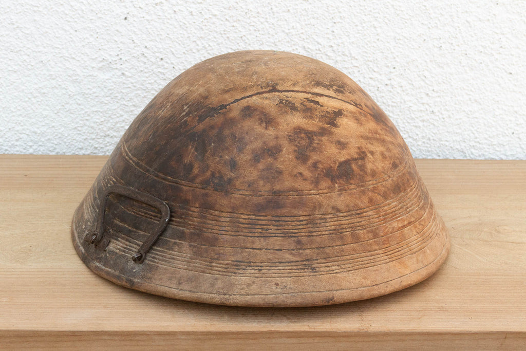 Antique African Bowl with Metal Handle