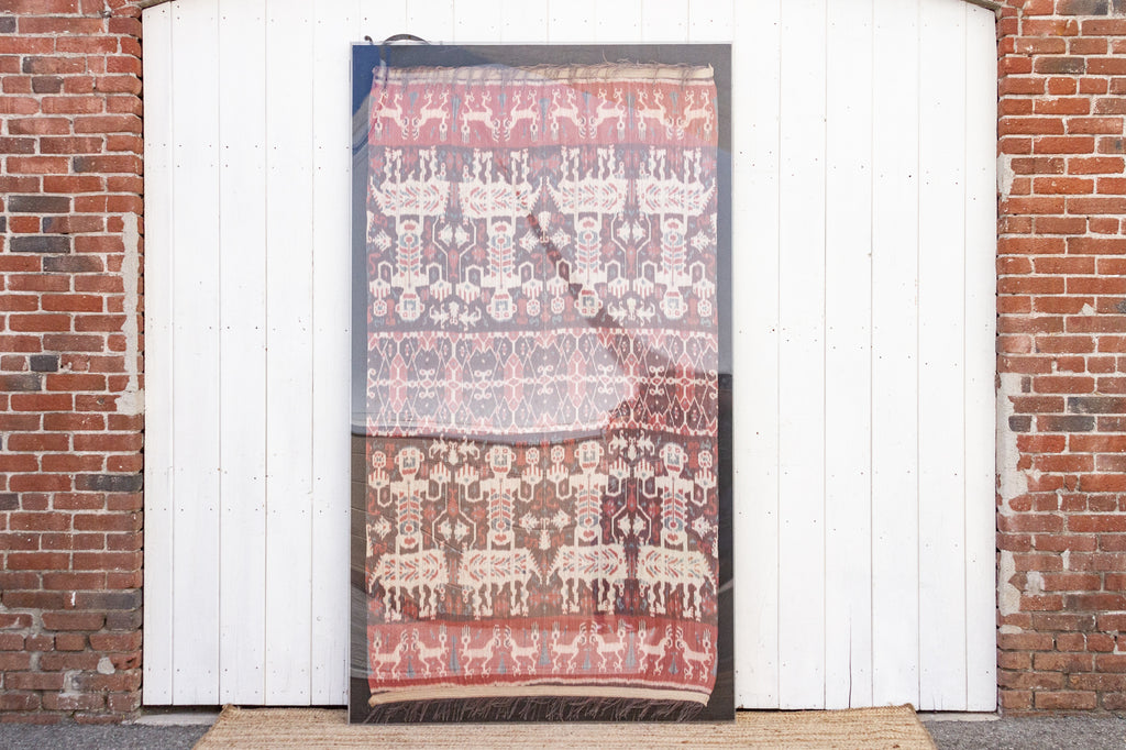 Large Antique Framed Sumatran Ikat