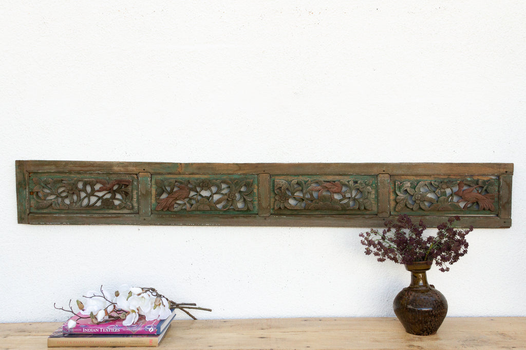 Ancient Finely Carved Emerald Green Panel