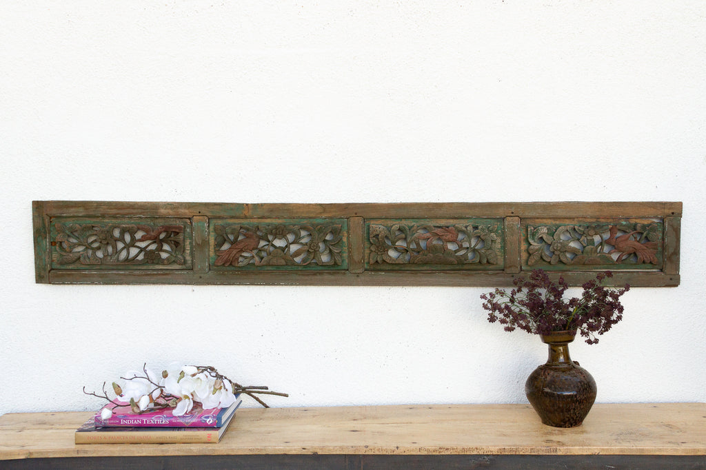 Ancient Finely Carved Emerald Green Panel