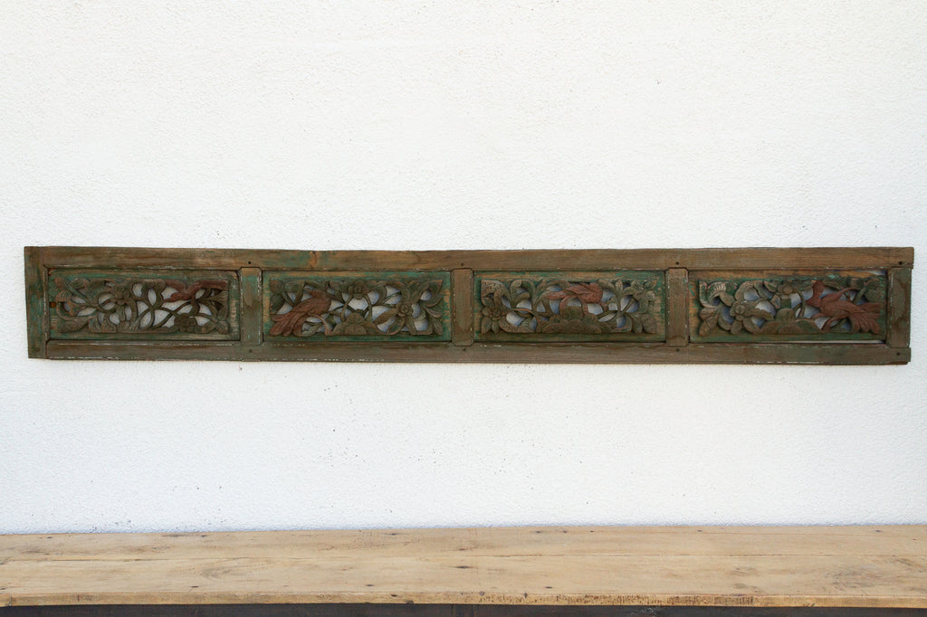 Ancient Finely Carved Emerald Green Panel