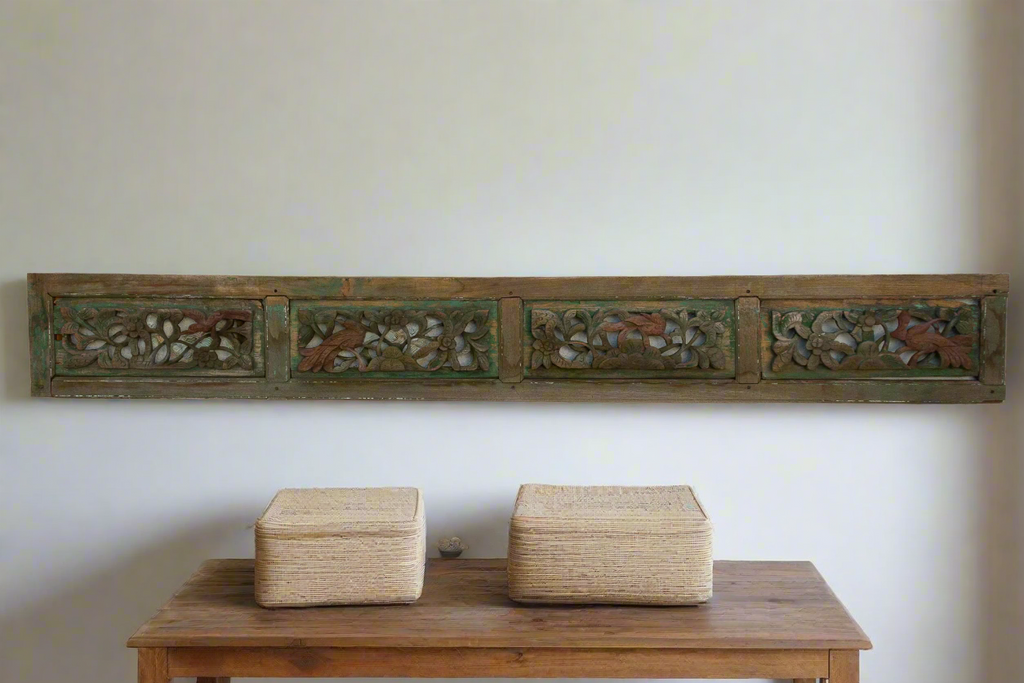 Ancient Finely Carved Emerald Green Panel