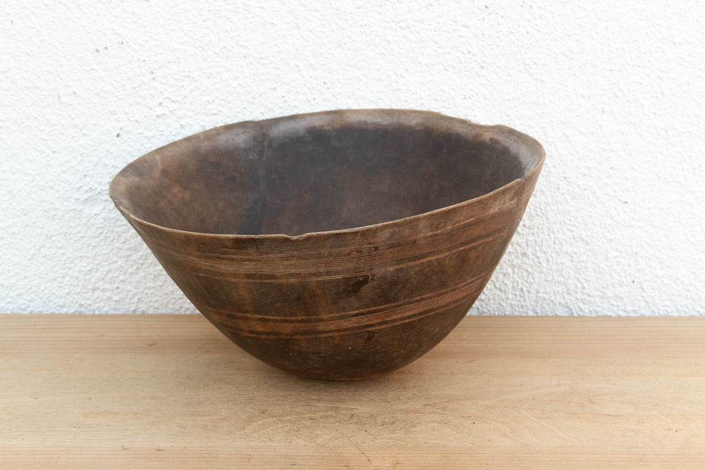 Tall Rounded Antique African Bowl