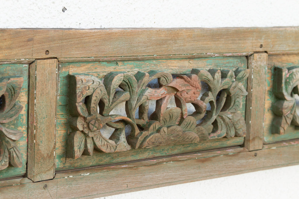 Ancient Finely Carved Emerald Green Panel