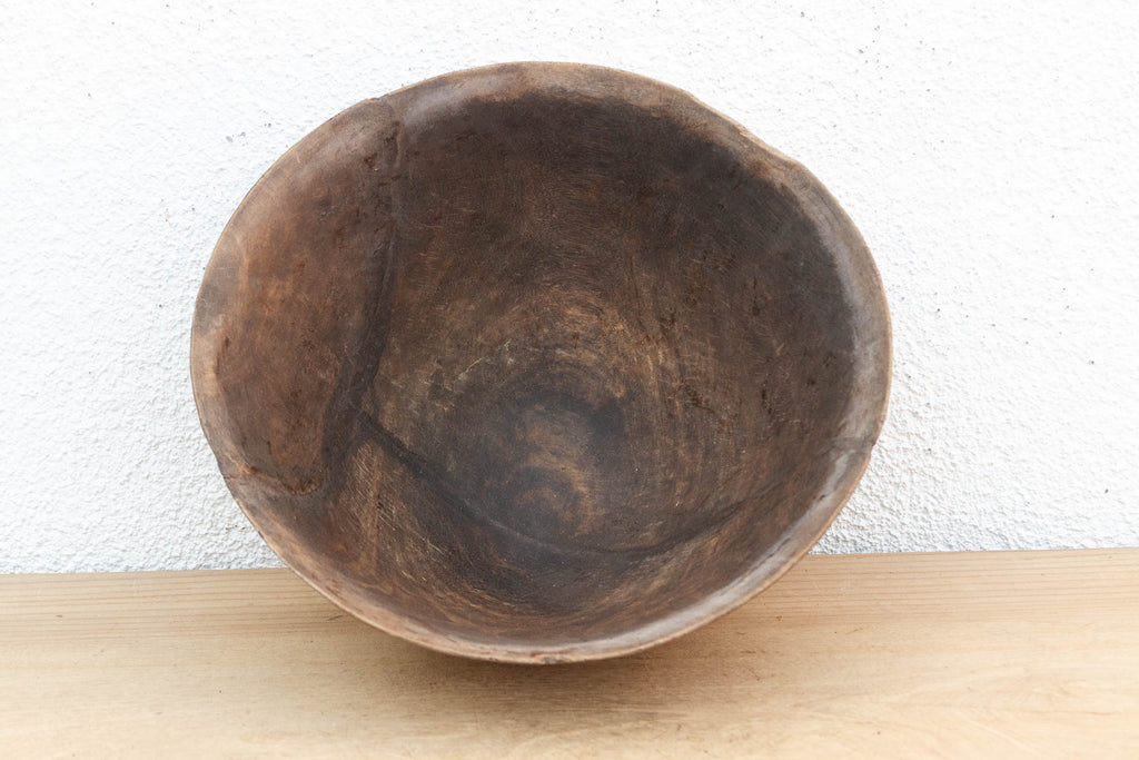 Tall Rounded Antique African Bowl