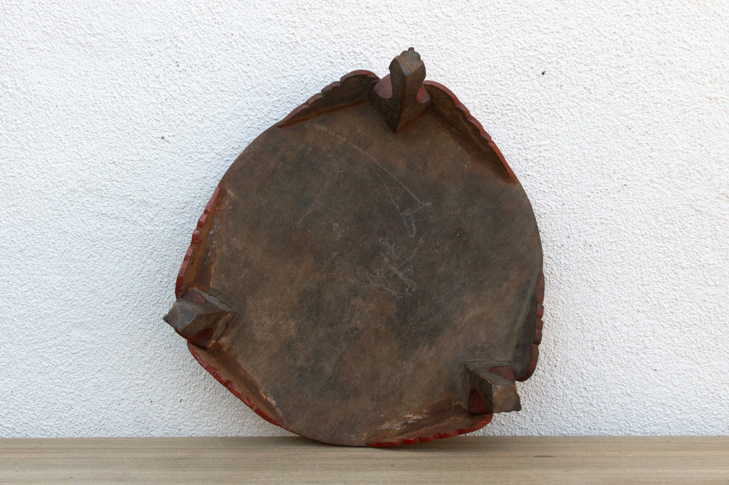 Large Round Red Lacquered Burmese Tray