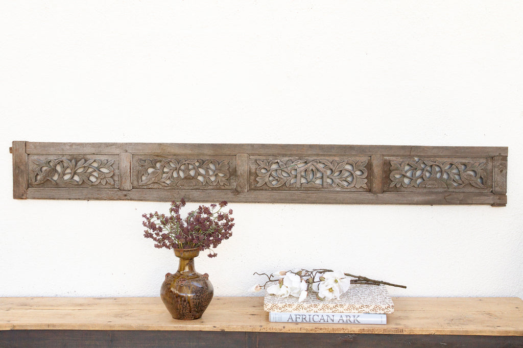 Oxidized Gray Antique Botanical Panel