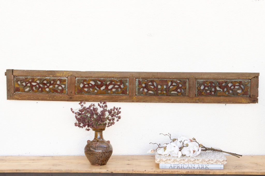 Antique Multicolor Pagoda Wall Carving