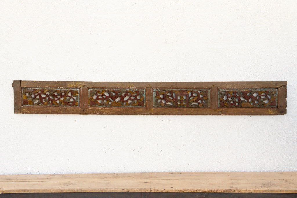 Antique Multicolor Pagoda Wall Carving