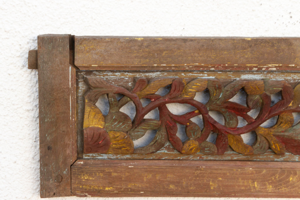 Antique Multicolor Pagoda Wall Carving