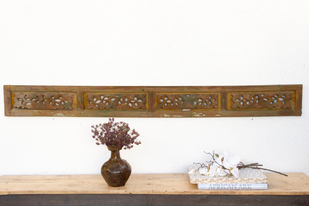 Antique Carved Wood Foliage Fragment