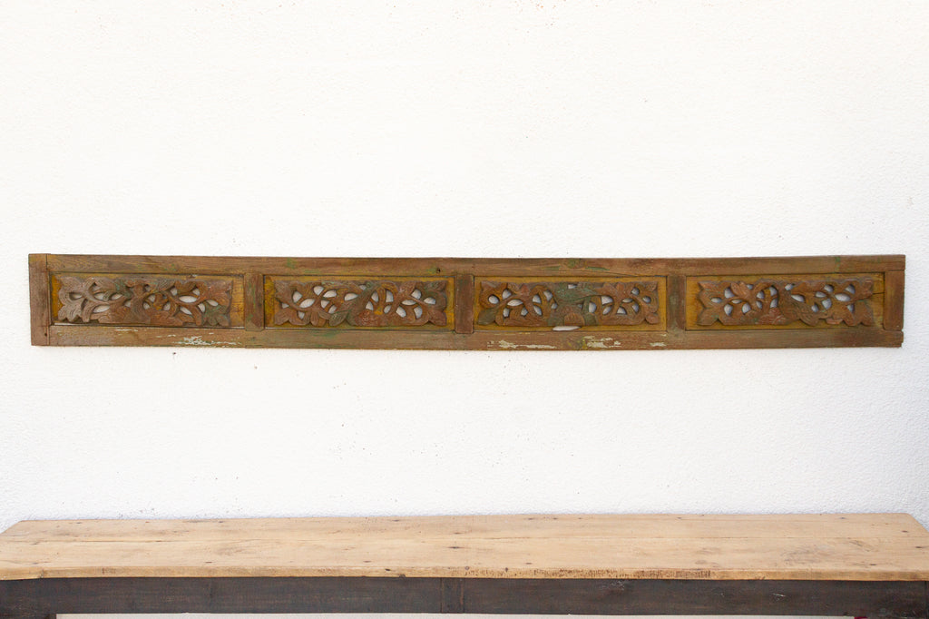 Antique Carved Wood Foliage Fragment