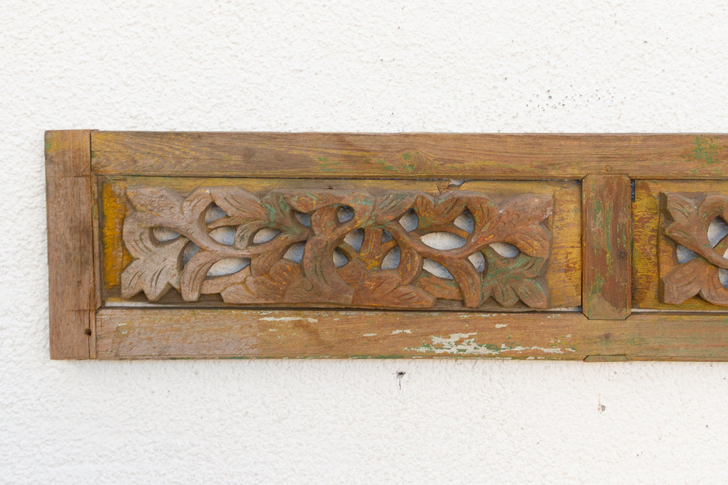 Antique Carved Wood Foliage Fragment