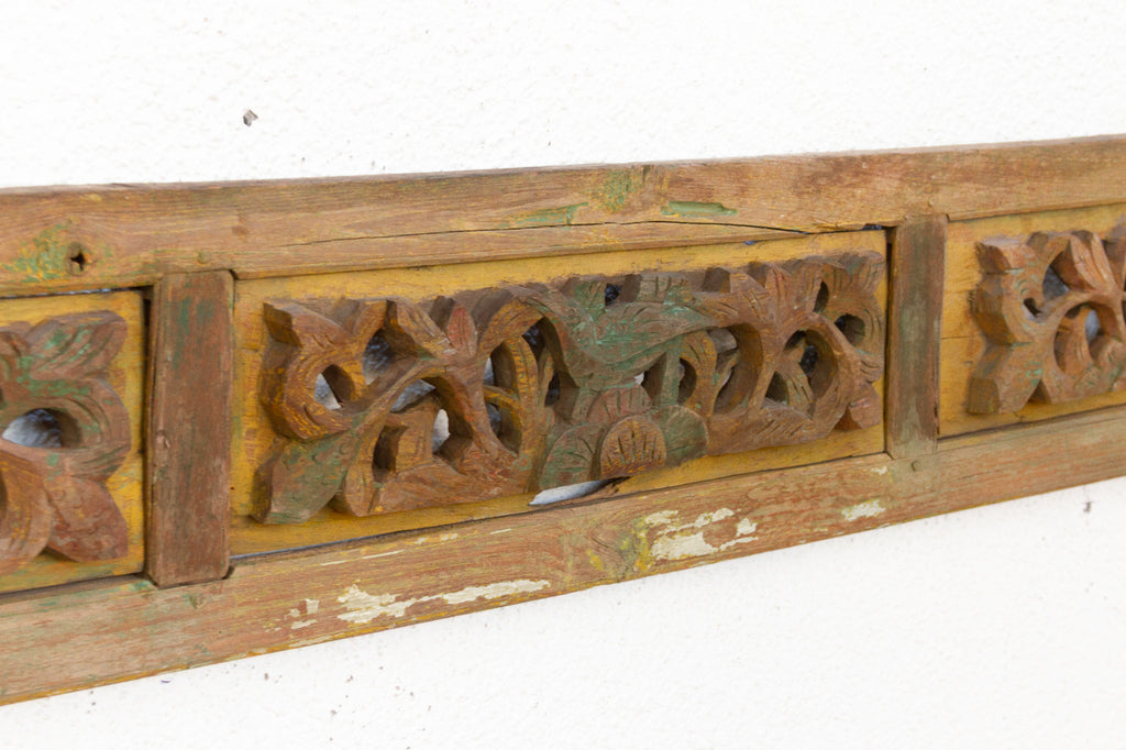 Antique Carved Wood Foliage Fragment
