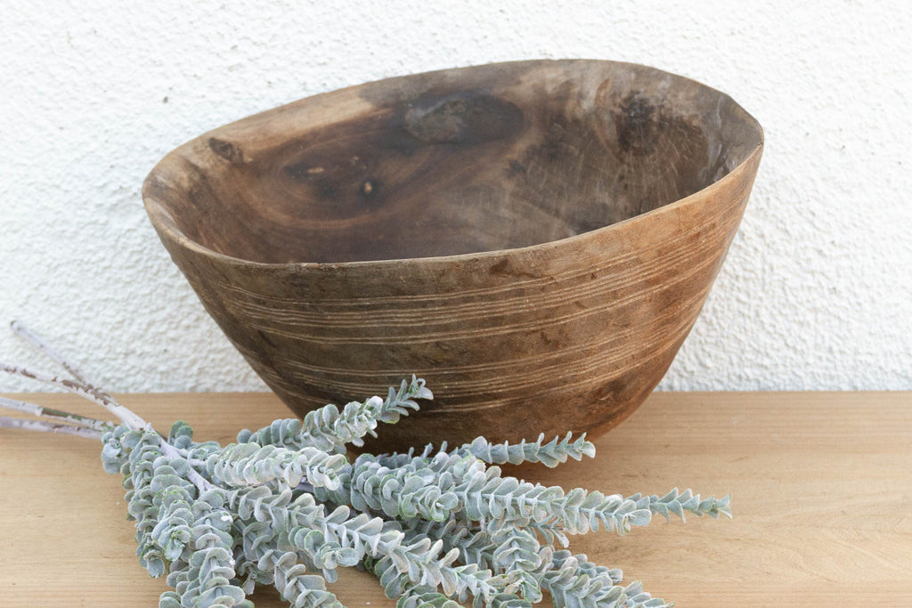 Rounded Wooden Butter Pot from African