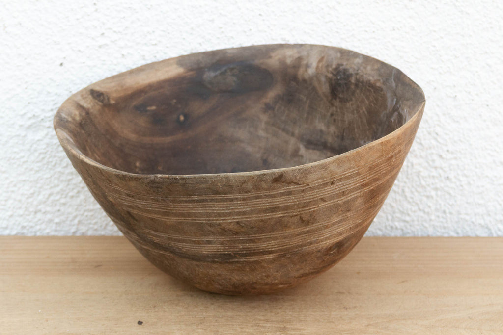 Rounded Wooden Butter Pot from African