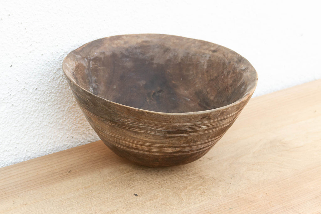 Rounded Wooden Butter Pot from African