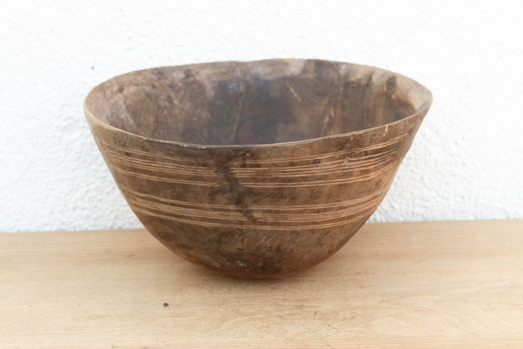 Rounded Wooden Butter Pot from African