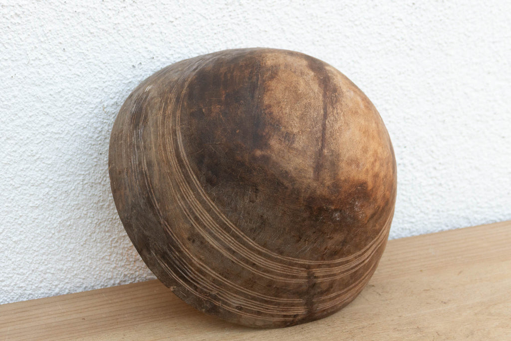 Rounded Wooden Butter Pot from African