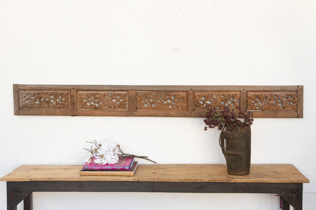 Long Asian Fauna Wall Carving