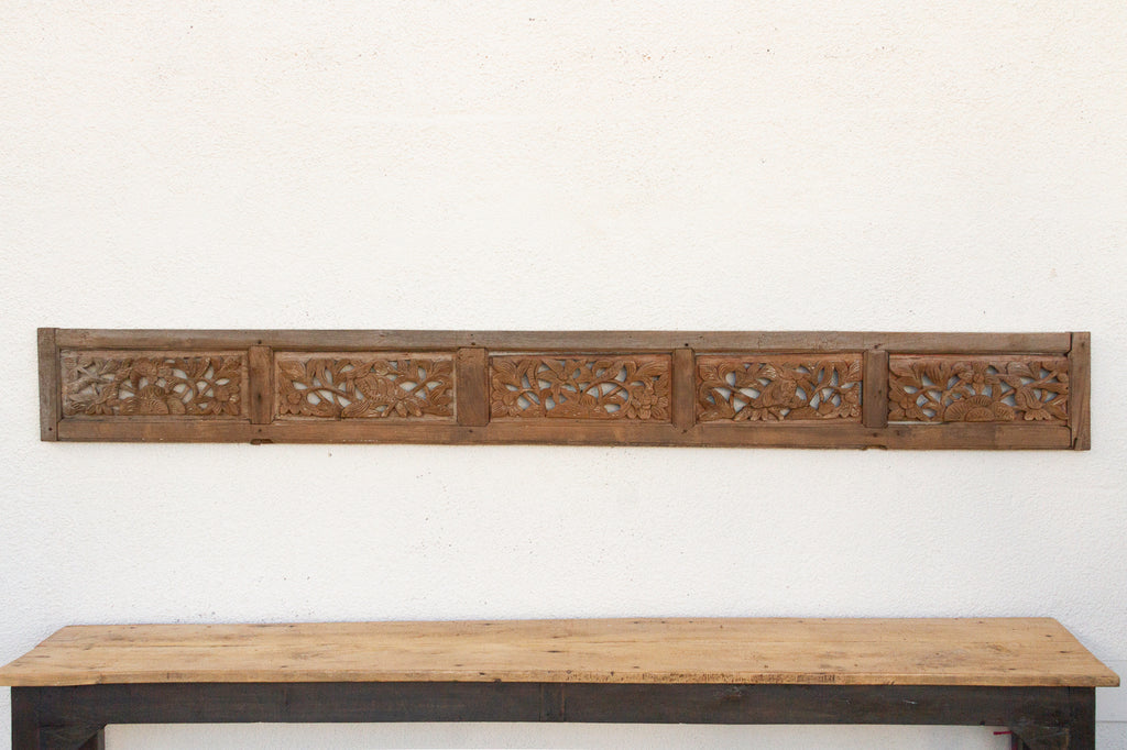 Long Asian Fauna Wall Carving
