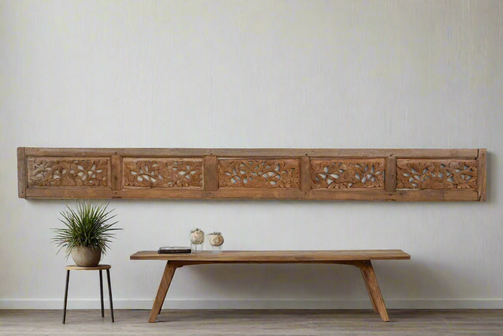 Long Asian Fauna Wall Carving