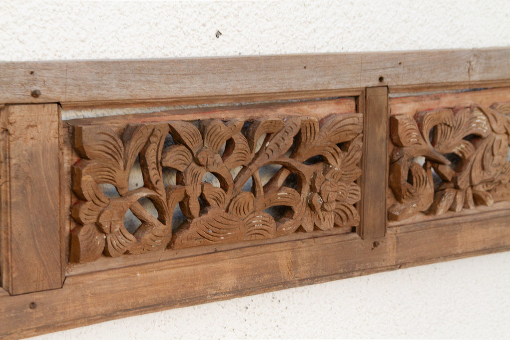 Long Asian Fauna Wall Carving