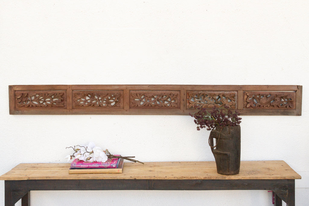 Finely Carved Bamboo Grove Wall Panel