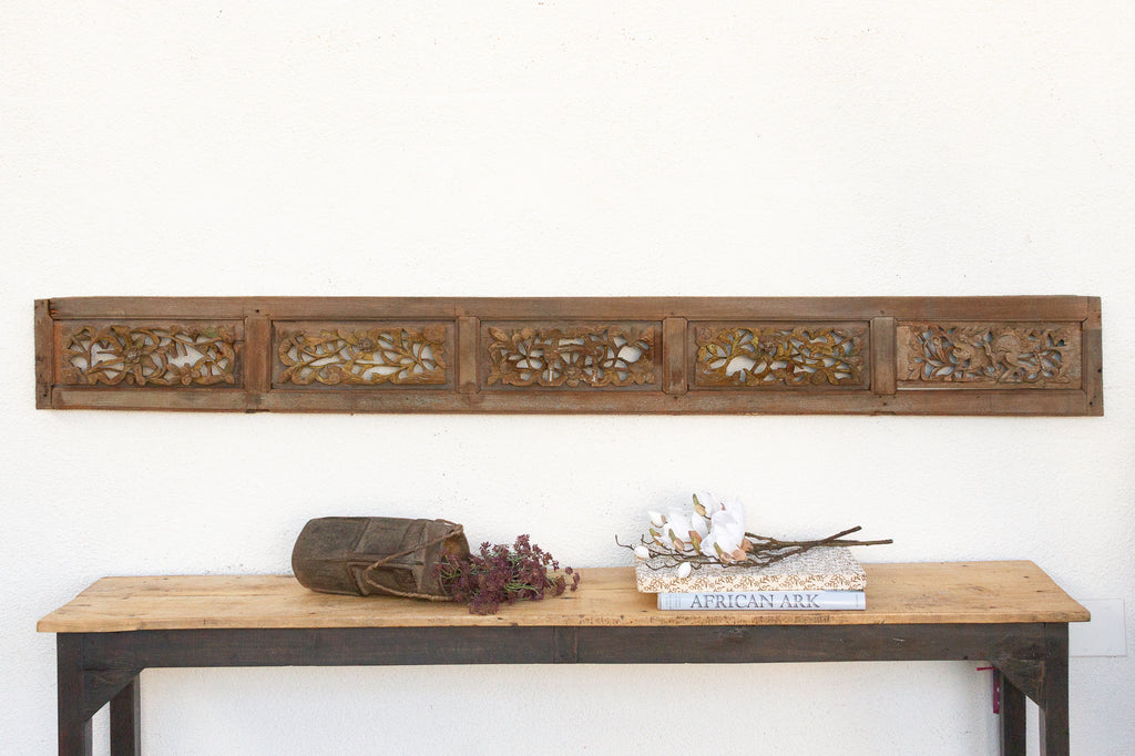 Antique Forest Frieze Asian Carving