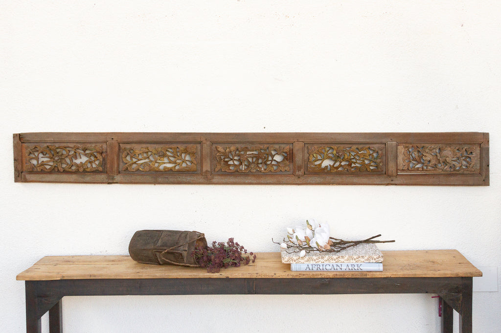 Antique Forest Frieze Asian Carving