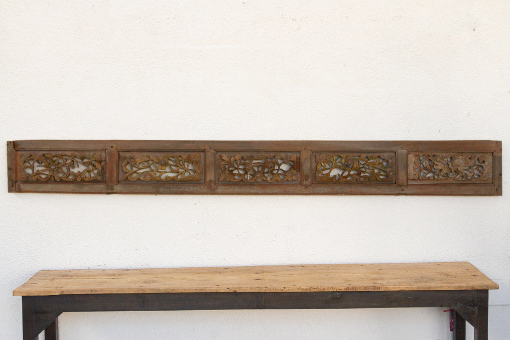 Antique Forest Frieze Asian Carving