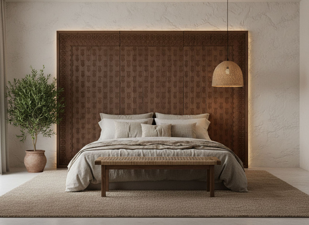 The Artisan Canvas, Custom Hand-Carved Teak Paneling – Made to order only, Not in stock