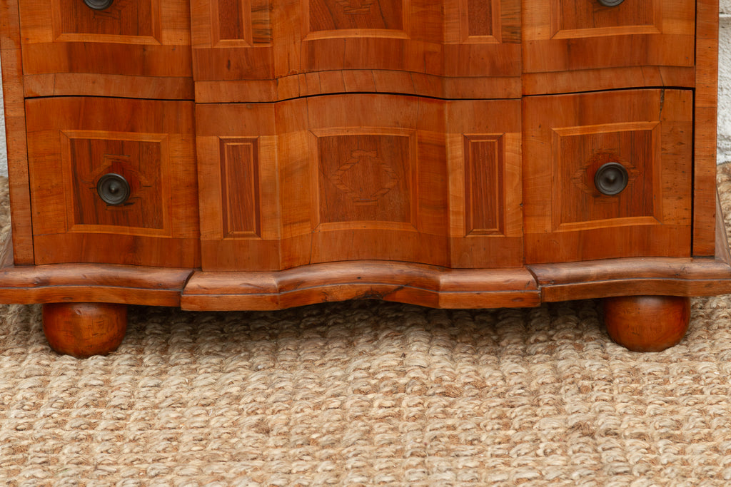 Mid Century Italian Serpentine Walnut Small Dresser