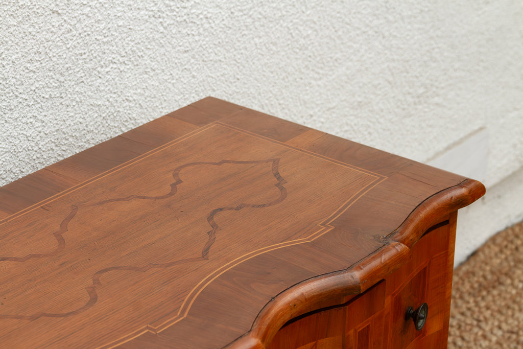 Mid Century Italian Serpentine Walnut Small Dresser