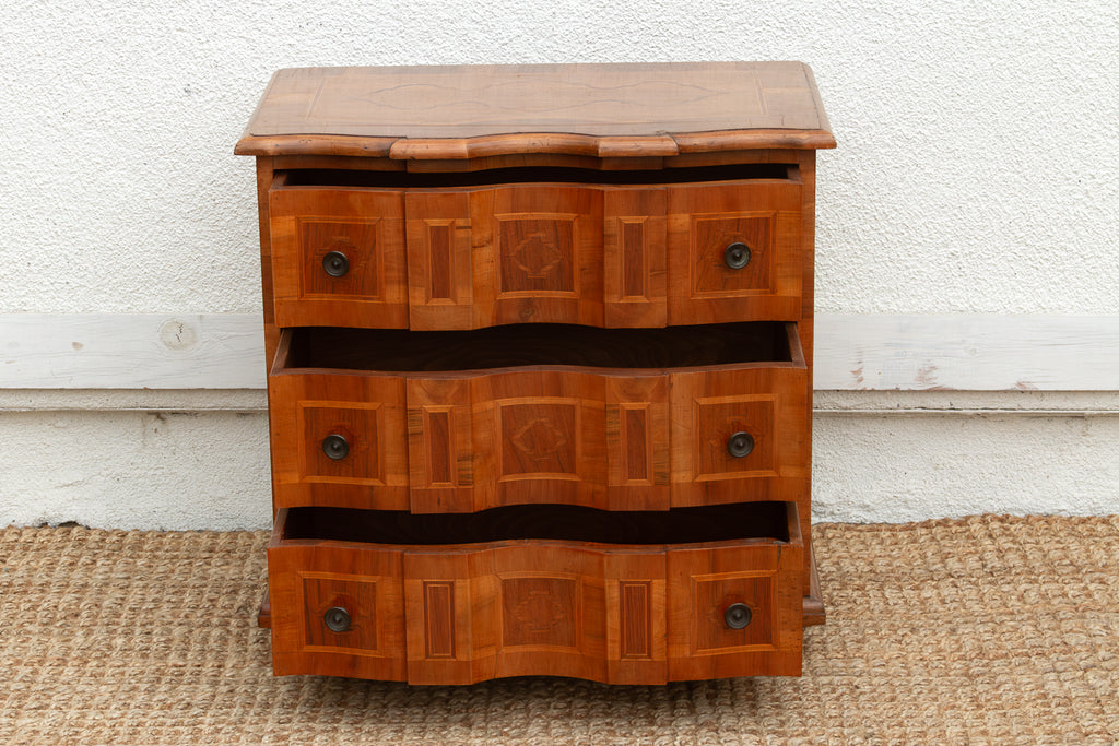 Mid Century Italian Serpentine Walnut Small Dresser