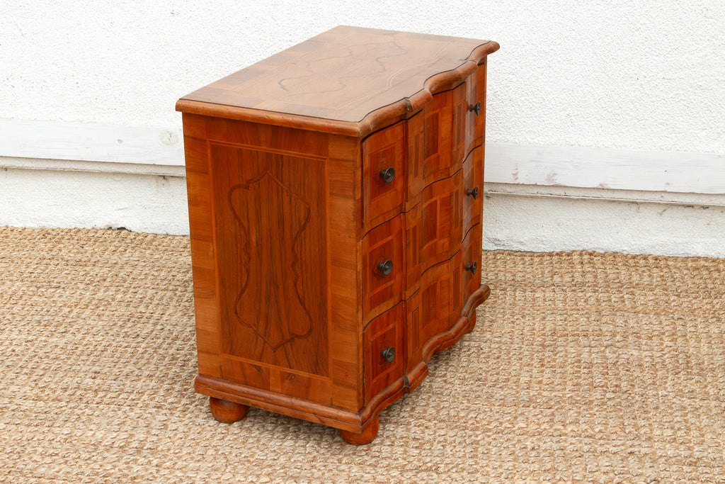 Mid Century Italian Serpentine Walnut Small Dresser