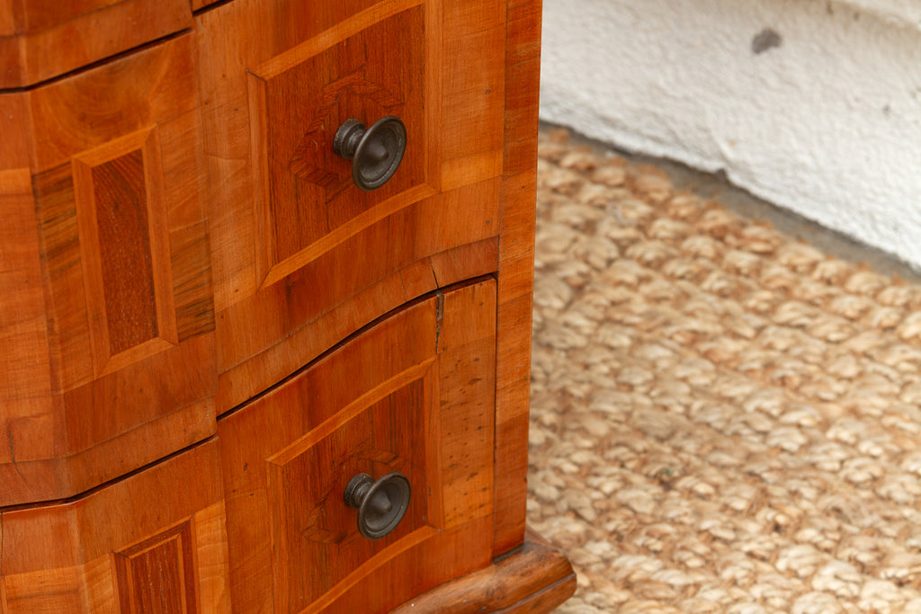 Mid Century Italian Serpentine Walnut Small Dresser