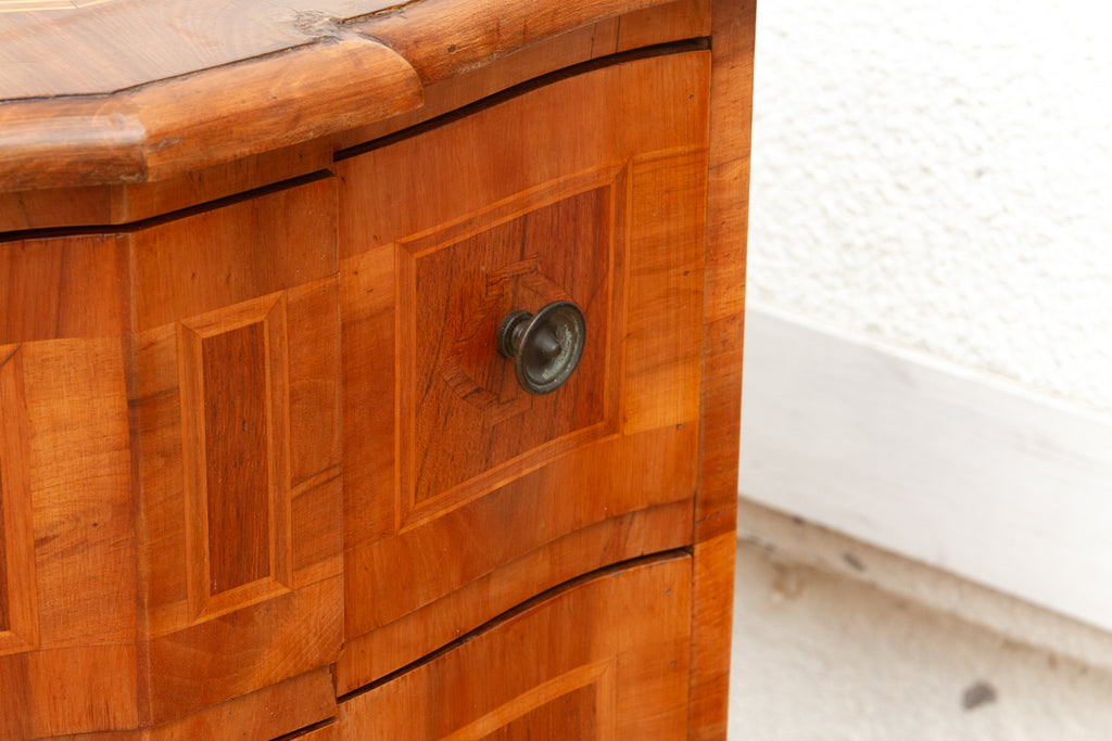 Mid Century Italian Serpentine Walnut Small Dresser