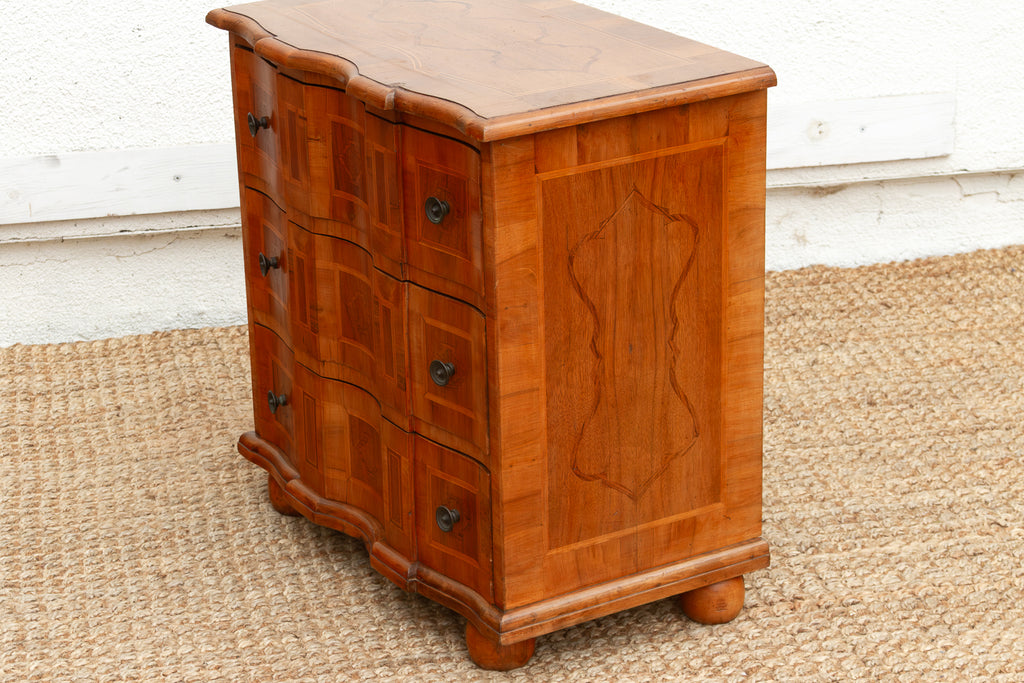 Mid Century Italian Serpentine Walnut Small Dresser