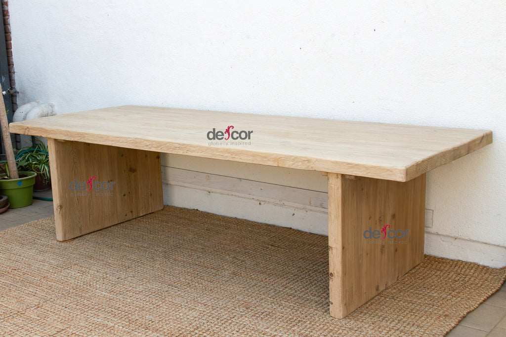 Monumental Solana Reclaimed Wood Pedestal Dining Table