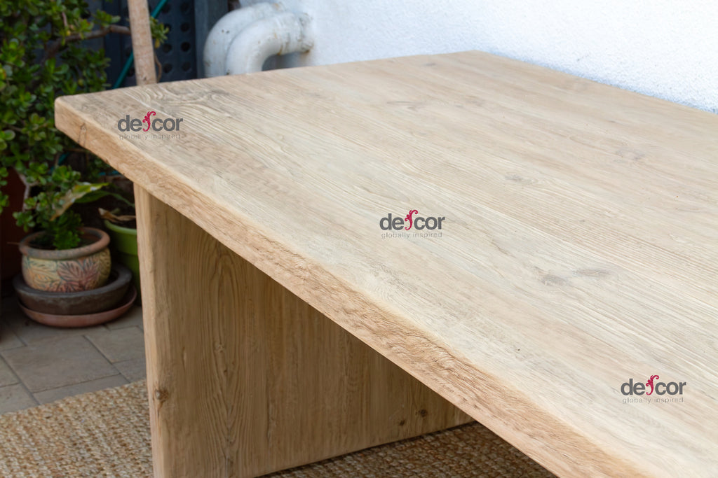 Monumental Solana Reclaimed Wood Pedestal Dining Table