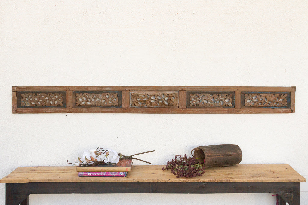 Antique Coral Reef Lattice Wood Panel