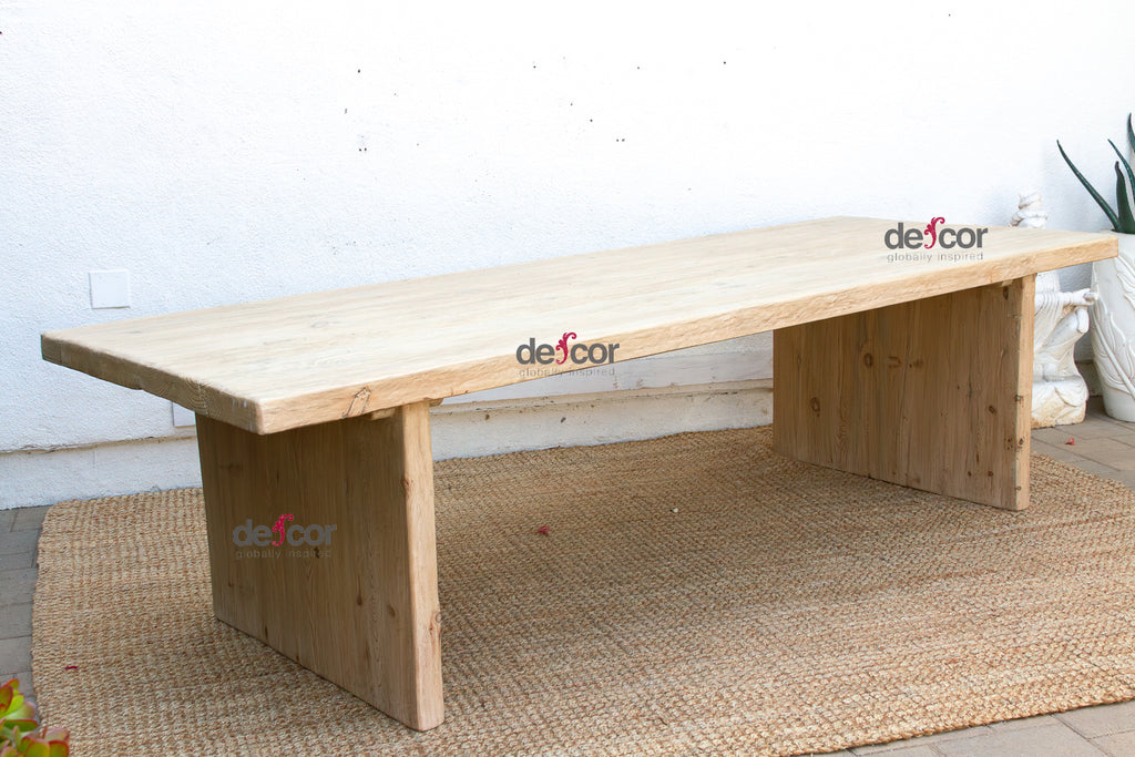 Monumental Solana Reclaimed Wood Pedestal Dining Table