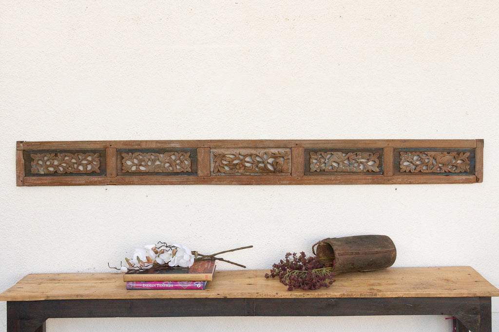 Antique Coral Reef Lattice Wood Panel