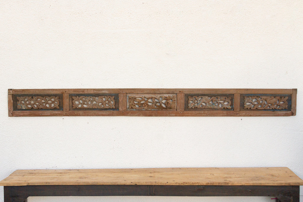 Antique Coral Reef Lattice Wood Panel