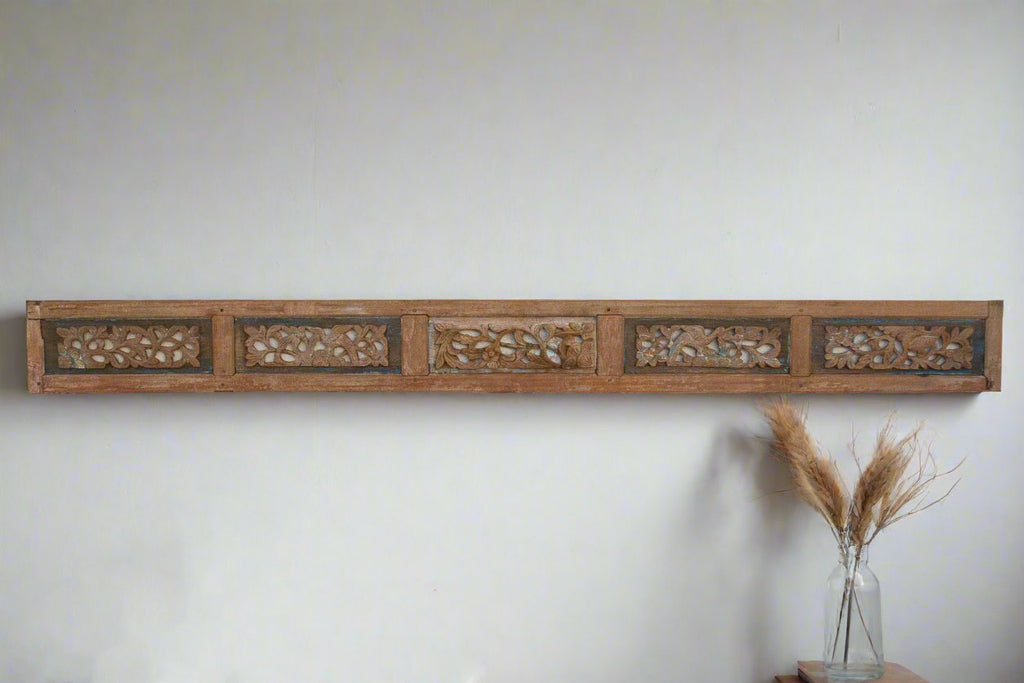 Antique Coral Reef Lattice Wood Panel