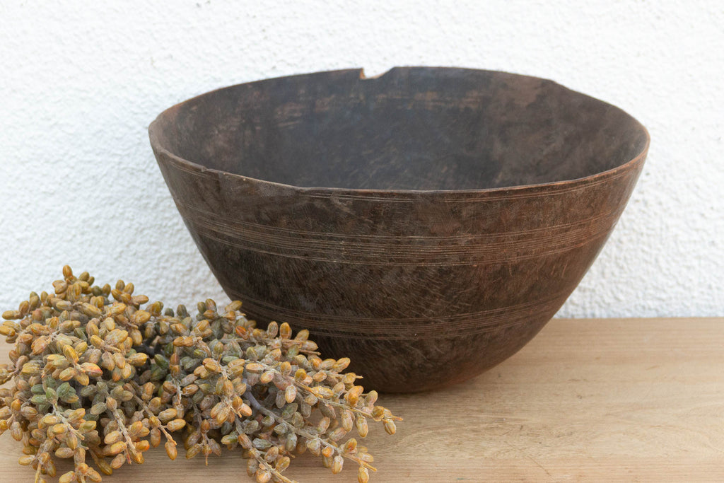 Dark Cacao Finish African Dough Bowl