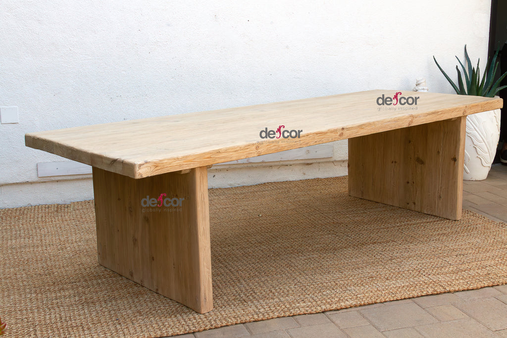 Monumental Solana Reclaimed Wood Pedestal Dining Table