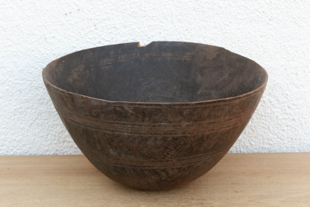 Dark Cacao Finish African Dough Bowl